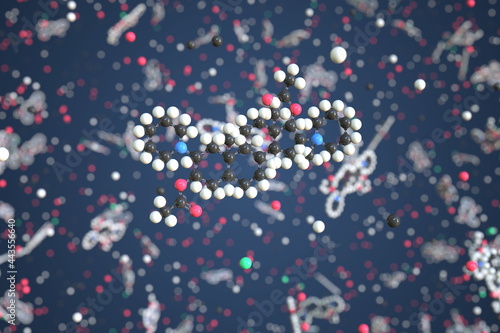 Vecuronium molecule made with balls, scientific molecular model. Chemical 3d rendering