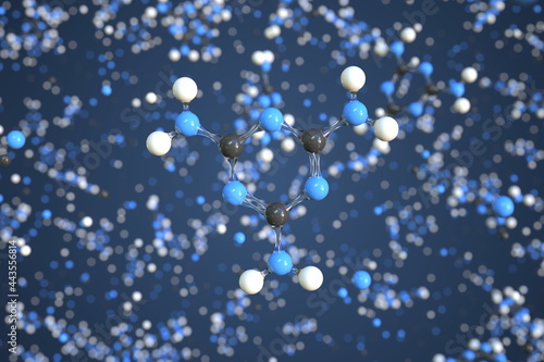 Isomelamine molecule, scientific molecular model, 3d rendering