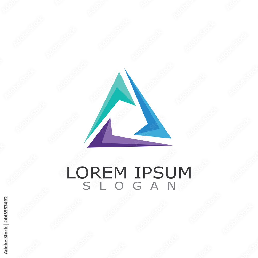 Triangle logo template. abstract Modern creative sign or symbol. Design geometric Triangle logo template. abstract Modern creative sign or symbol. Design geometric