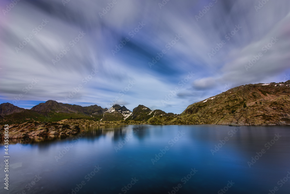 The pizzo del Diavolo from the lake of Cabianca in the Upper Valle Brembana Italy