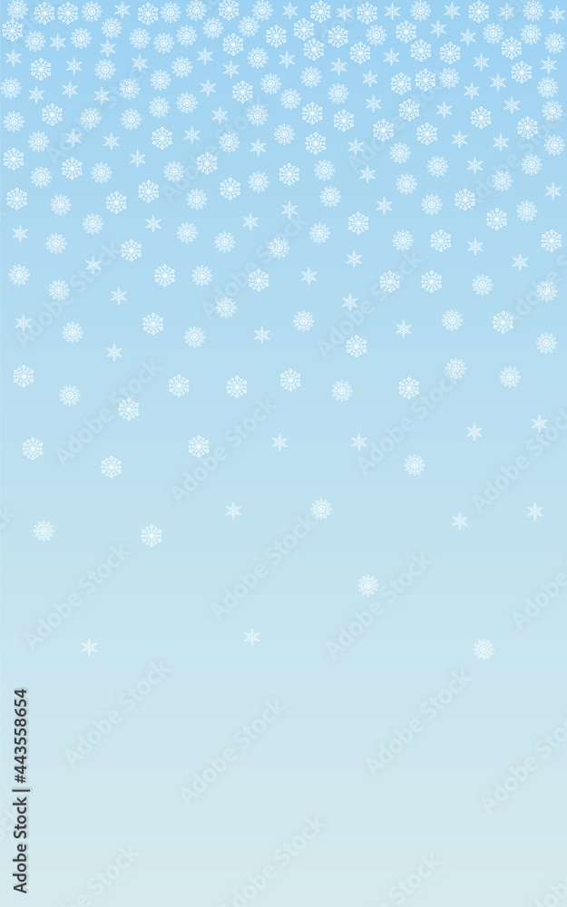 Light Snowflake Background Vector Blue. Snow Isolated Illustration. Grey Flake Macro Pattern. Magical Confetti Texture.