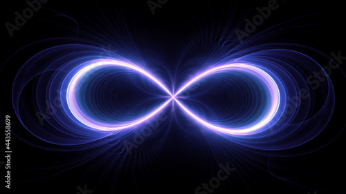 Billede på lærred Blue glowing infinity sign