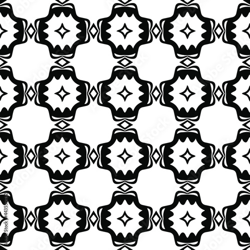floral seamless pattern background.Geometric ornament for wallpapers and backgrounds. Black and whitepattern. 