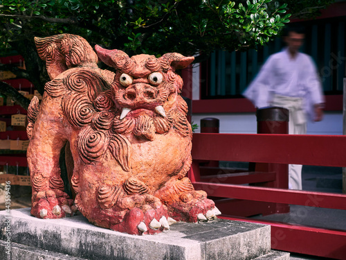 Fotografie Okinawa Lion Statue in Temple Traditional Art culture Ryukyu Okinawa Island Japa