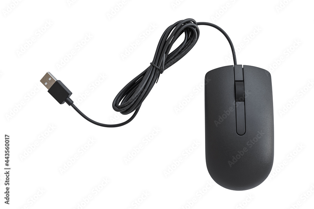 Black computer mouse isolated on white background. Black computer mouse isolated on white background.
