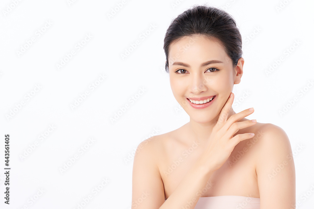 Beautiful young asian woman with clean fresh skin on white background, Face care, Facial treatment, Cosmetology, beauty and spa, Asian women portrait. Beautiful young asian woman with clean fresh skin on white background, Face care, Facial treatment, Cosmetology, beauty and spa, Asian women portrait.