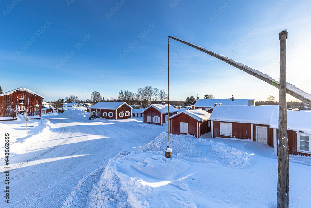 Obraz premium The old town of Gammelstaden in Luleå, northern Sweden