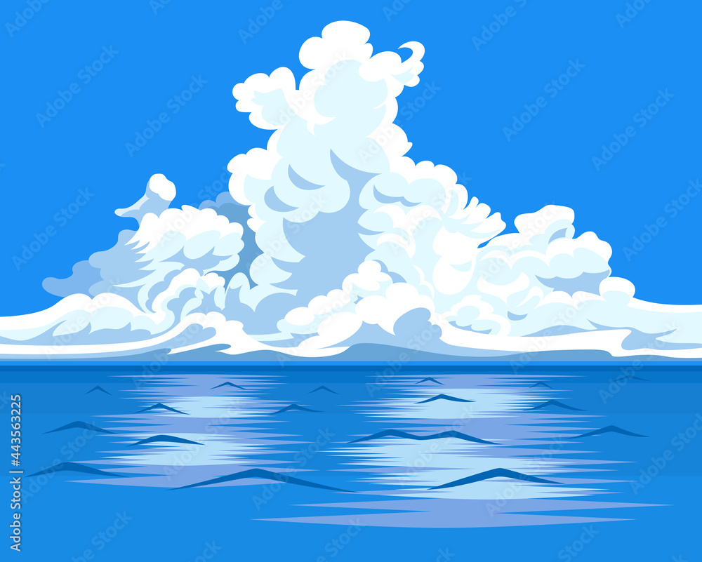 海上の入道雲のイラスト Stock Illustration Adobe Stock
