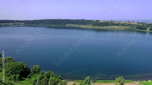 Martignano lake and its beaches.
Aerial view of Lake Bracciano and Martignano a few kilometers from Rome. photo