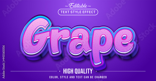 Editable text style effect - Grape text style theme.