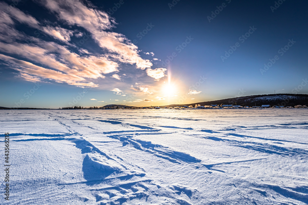 Obraz premium Winter landscape of the Swedish Lapland