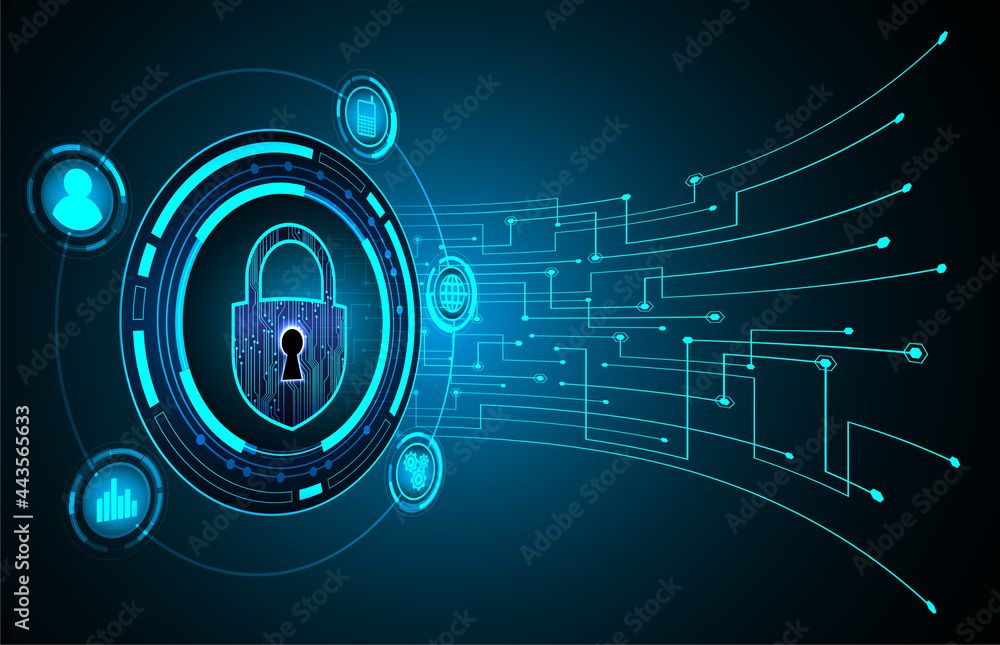 Closed Padlock on digital background, cyber security Closed Padlock on digital background, cyber security
