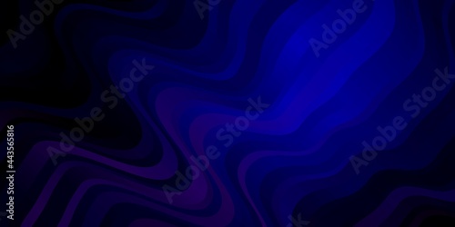 Dark Pink  Blue vector background with curved lines.