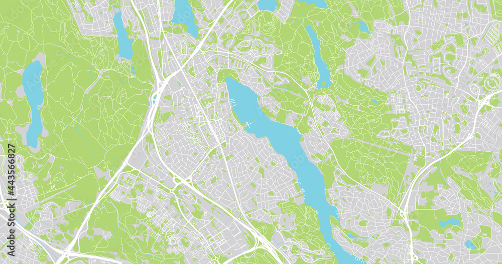 Urban vector city map of Sollentuna, Sweden, Europe