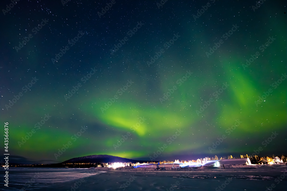 Northern Lights in Jukkasjärvi, northern Sweden