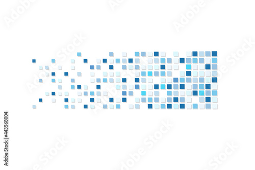 Pixel mosaic. Pixel decay illustration. Falling pixels. Abstract background.