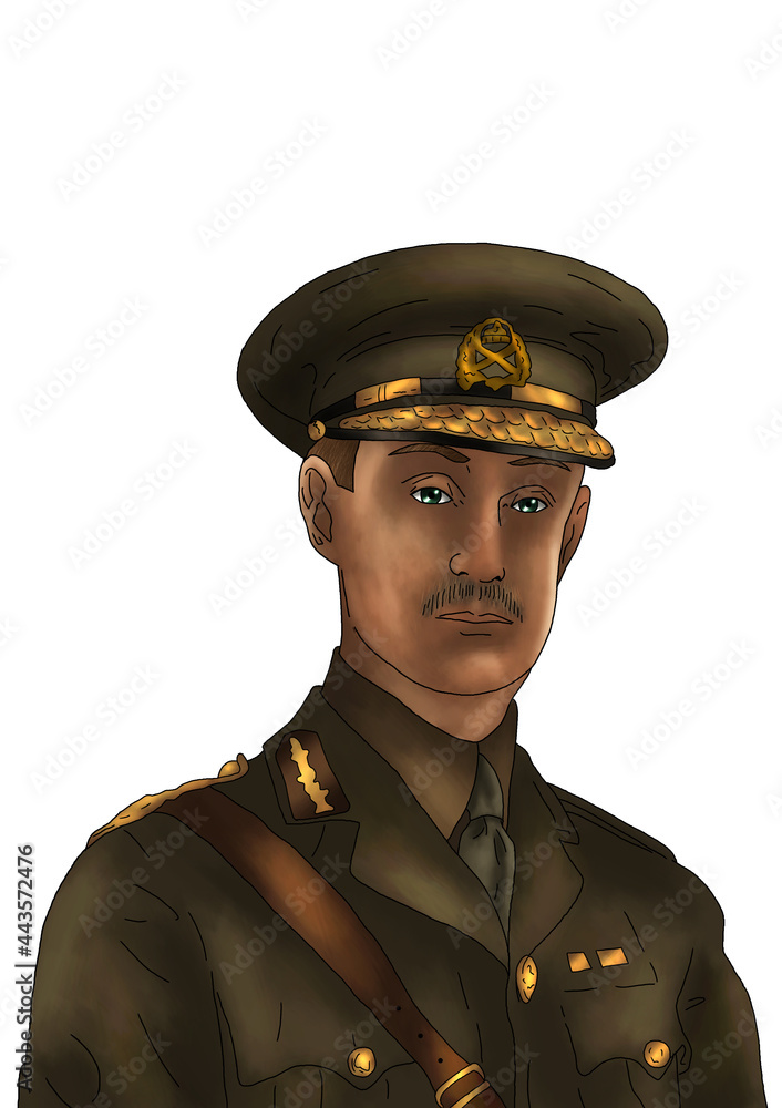 British commander on a white background British commander on a white background