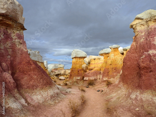 Vászonkép the incredibly colorful, eroded, pink and yellow hoodoo rock formations of paint