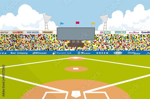 Cuadro en lienzo 野球場　グラウンド　イラスト