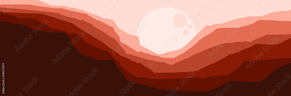 moon in mountain landscape vector illustration design for wallpaper design, design template, background template, and tourism design template moon in mountain landscape vector illustration design for wallpaper design, design template, background template, and tourism design template