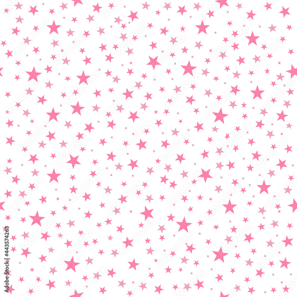 seamless background with stars pattern pink and white colors