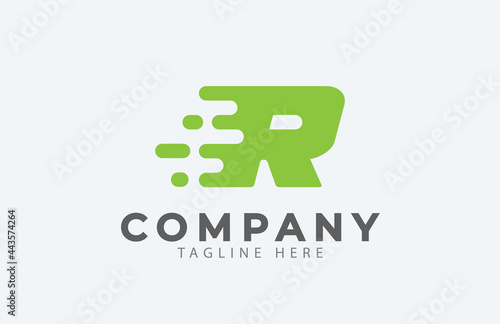 initial R Fast Digital design logo inspiration