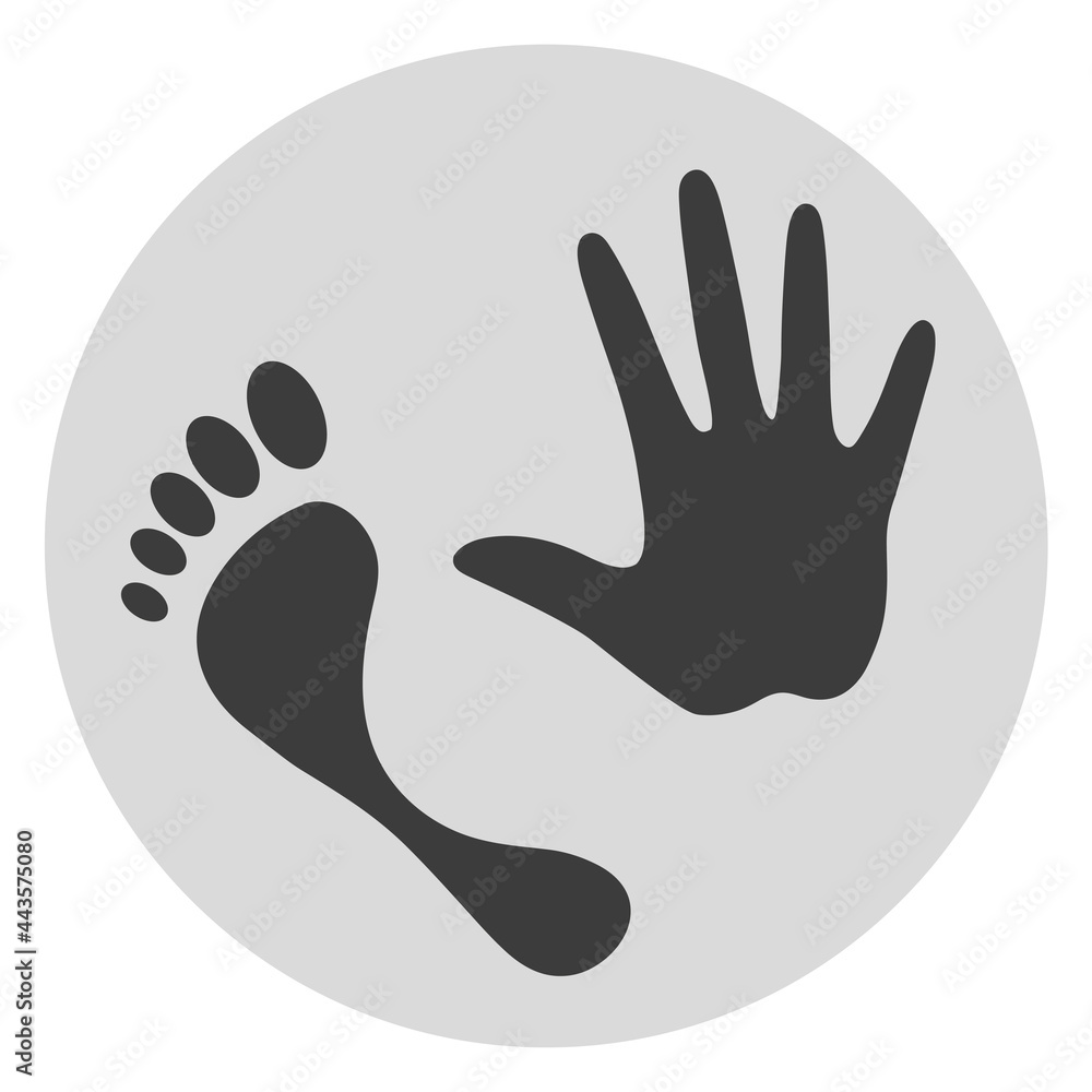 Hand foot circle web icon on isolation background. Hand drawn doodle Hand foot circle web icon on isolation background. Hand drawn doodle