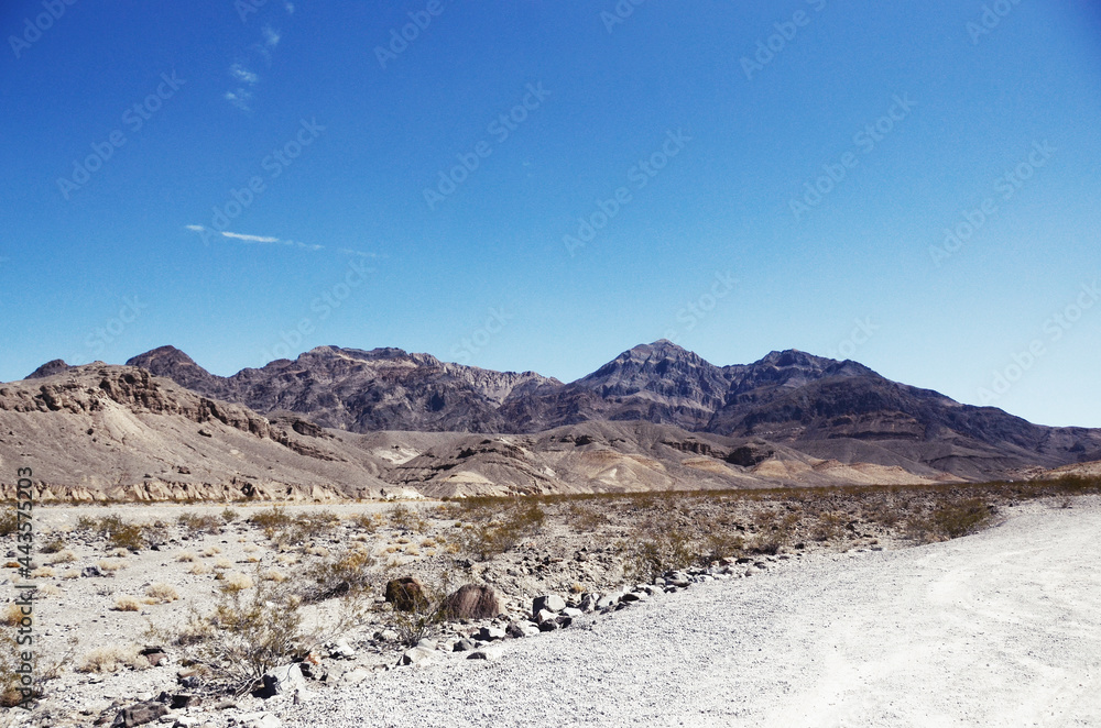 USA, DEATH VALLEY: Scenic landscape view of the desert mountains