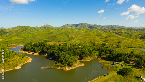 Mountain landscape with green hills. Bohol  Philippines. Summer landscape.