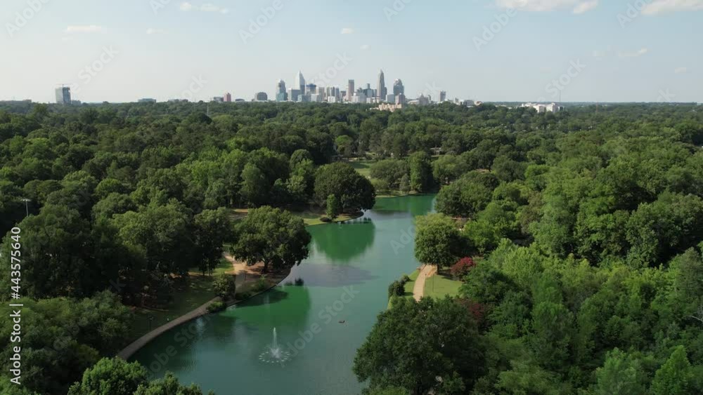 Aerial push into Freedom Park in Charlotte NC, Charlotte North Carolina Aerial push into Freedom Park in Charlotte NC, Charlotte North Carolina