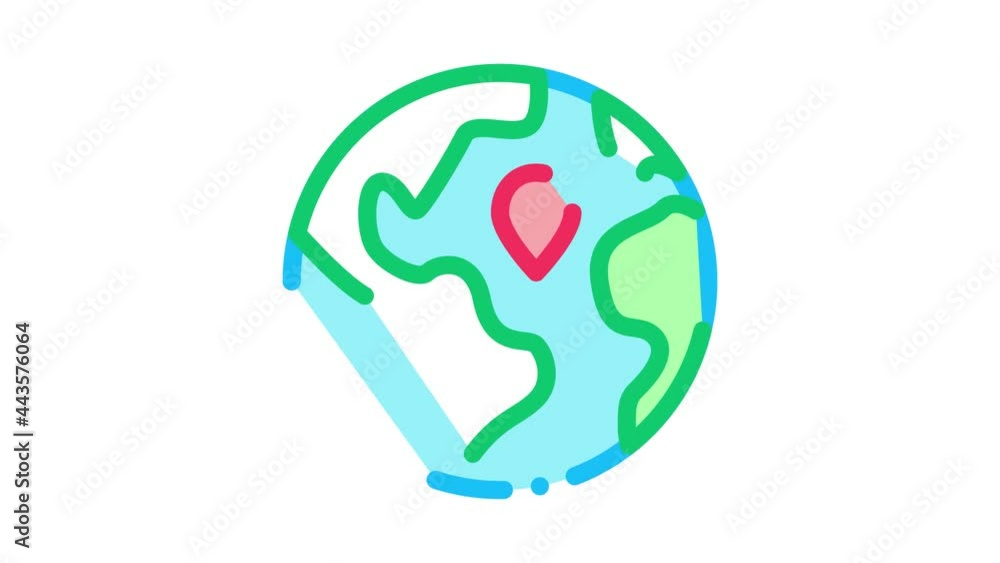 Earth Planet Topography Icon Animation. color Planet Globe, Sphere With Continents And Ocean, Geography Mockup animated icon on white background Earth Planet Topography Icon Animation. color Planet Globe, Sphere With Continents And Ocean, Geography Mockup animated icon on white background