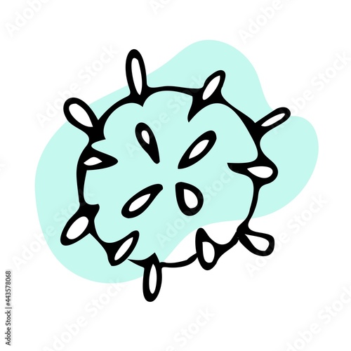 massager simple hand-drawn vector graphic. Anti-cellulite treatments, skin and body care, spa, cosmetology.
