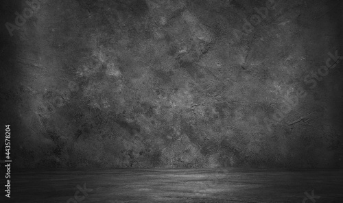Concrete Wall Background Scene Dark Empty Room with Cement Floor