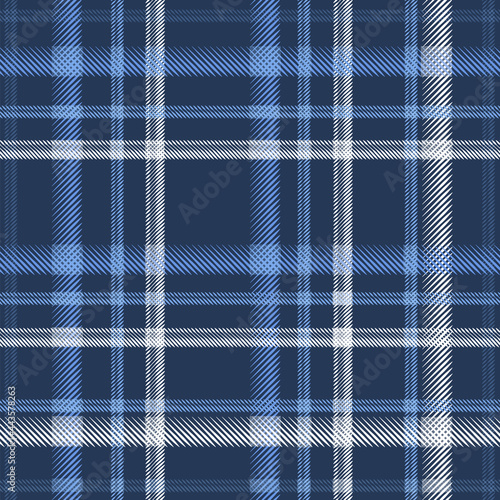 
Plaid check patten in dark navy and blue and white and Seamless fabric texture print, Tartan scotland seamless plaid pattern vector and square geometric texture for textile.eps