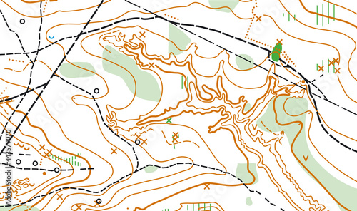 Detailed fragment of color abstract vector topographic map