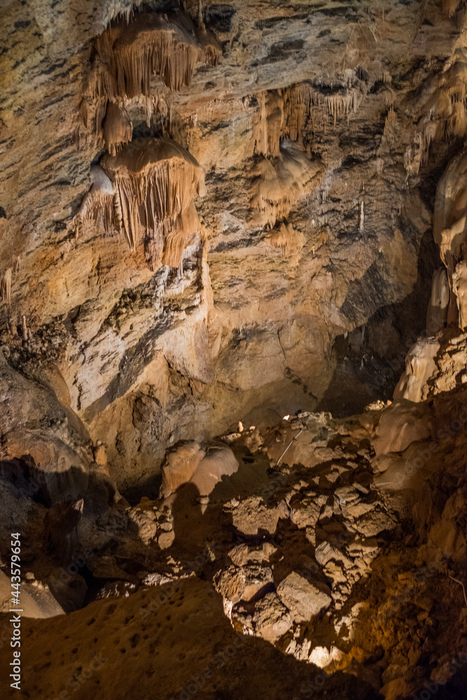 Rock formations inside a natural cave