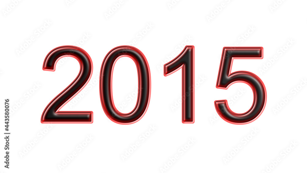 red 2015 number 3d effect white background red 2015 number 3d effect white background