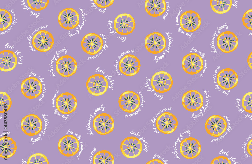 Slice of Lemons and Cute Slogans Seamless Pattern Trendy Sweet Color Combinations Perfect for Home Interior Concept and Wrapping Paper Print