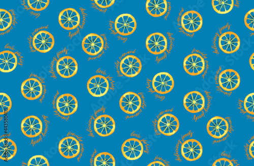 Slice of Lemons and Cute Slogans Seamless Pattern Trendy Sweet Color Combinations Perfect for Home Interior Concept and Wrapping Paper Print