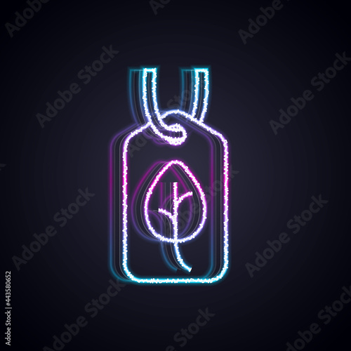 Glowing neon line Vegan food diet icon isolated Glowing neon line background. Organic, bio, eco symbol. Vegan, no meat, lactose free, healthy, fresh and nonviolent food. Vector