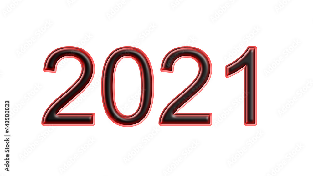 red 2021 number 3d effect white background red 2021 number 3d effect white background