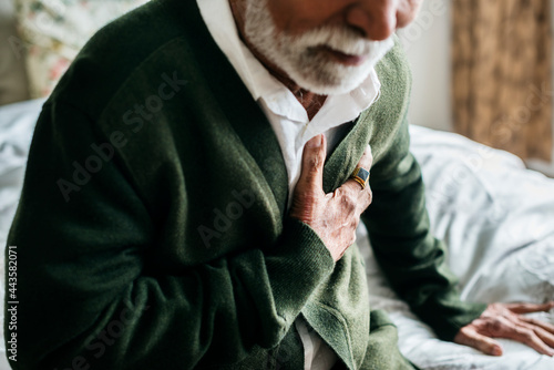 An elderly Indian man with heart problems photo