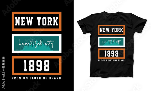 New York Beautiful City Aesthetic Typography T-Shirt Design Template