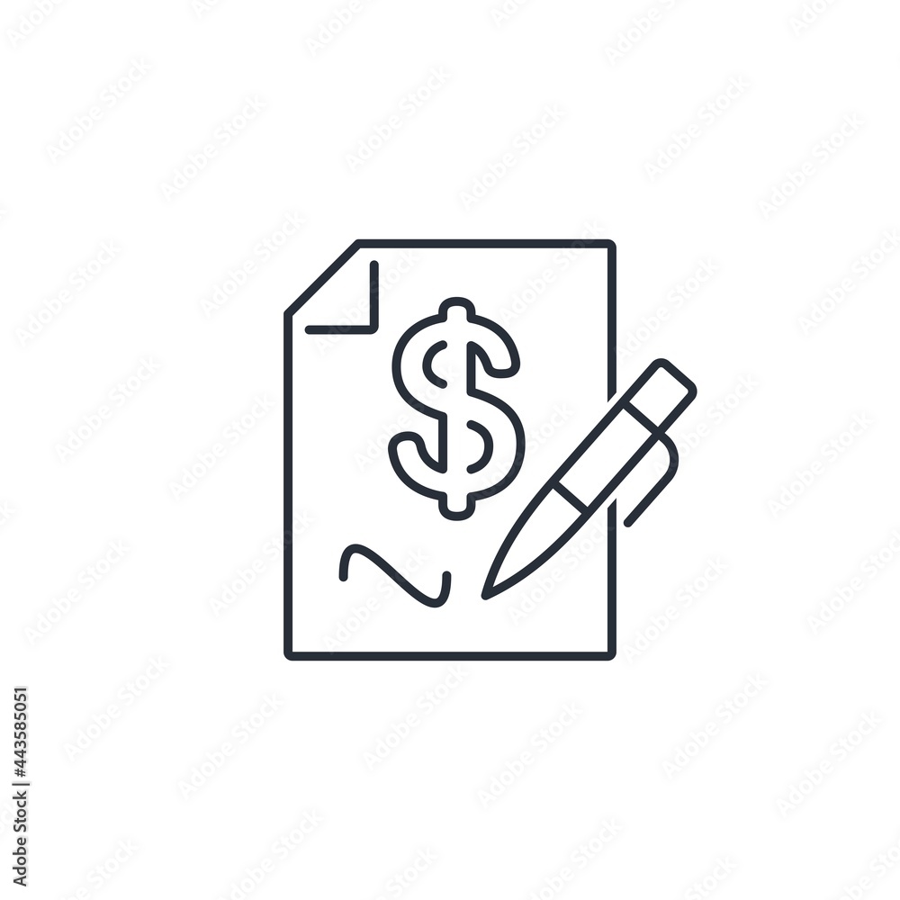 Financial order. Distribution of funds. Vector linear icon isolated on white background. Financial order. Distribution of funds. Vector linear icon isolated on white background.