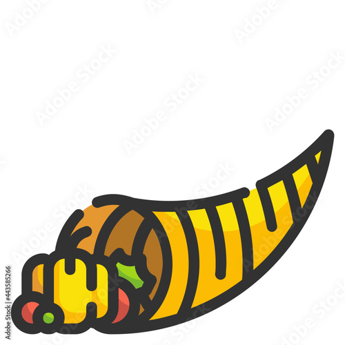 cornucopia fruit line icon