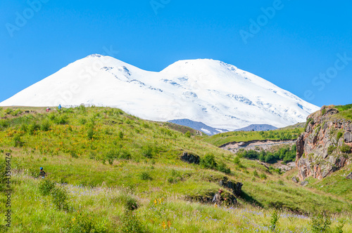 Landscape with a View of Mount Elbrus, Kabardino-Balkar Republic