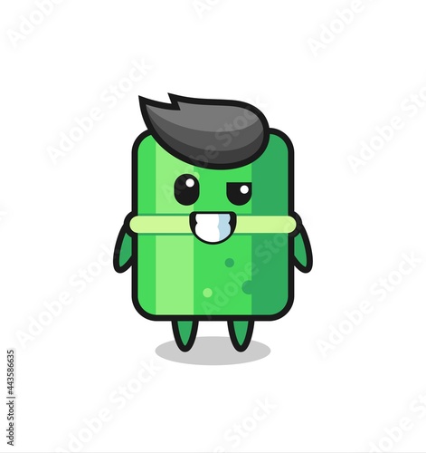 cute bamboo mascot with an optimistic face