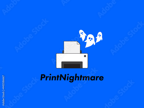 Illustration Vector: Printnightmare bugs from system computer photo