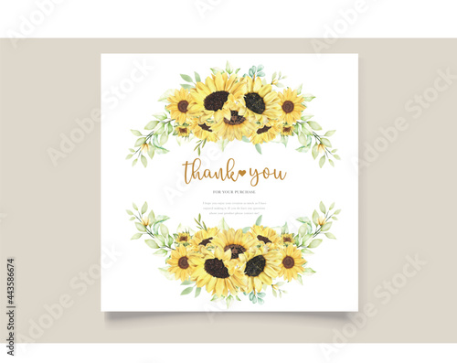 watercolor sunflower invitation card