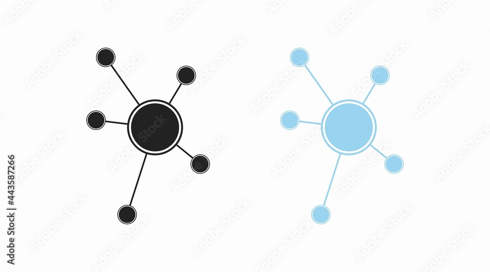 Social network icon. Global technology. The network of social connections in business. Vector isolated flat illustration